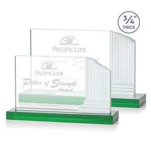 Starfire Crystal Roman Colosseum Award on Green Base