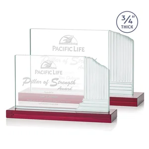 Starfire Crystal Roman Colosseum Award on Red Base