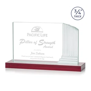 Starfire Crystal Roman Colosseum Award on Red Base