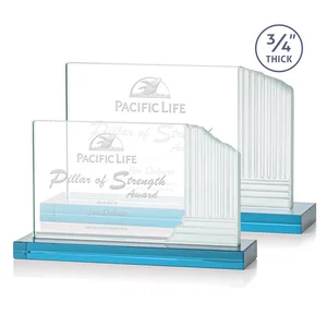 Starfire Crystal Roman Colosseum Award on Sky Blue Base