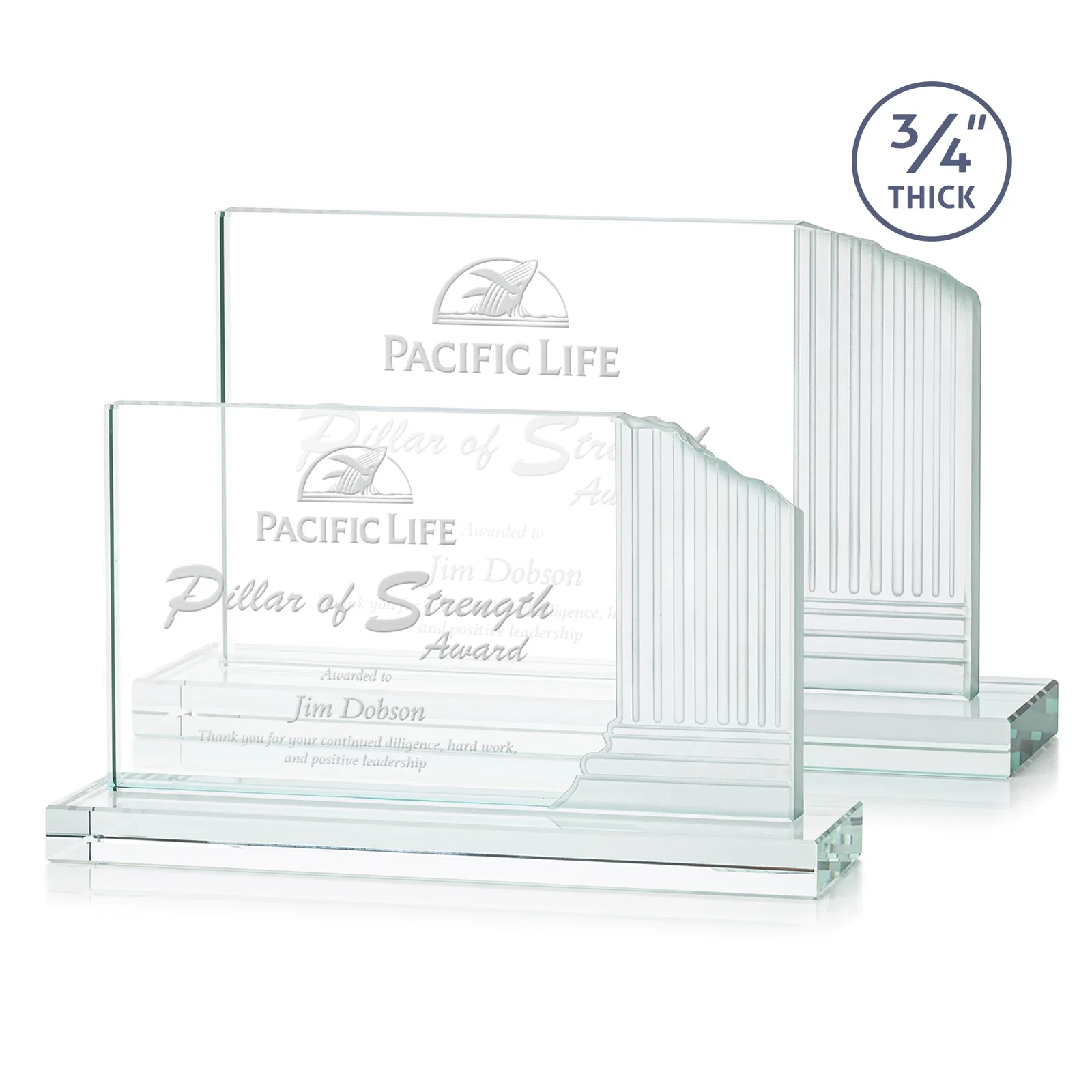 Custom Starfire Crystal Roman Colosseum Award on Clear Base, awards for employee recognition