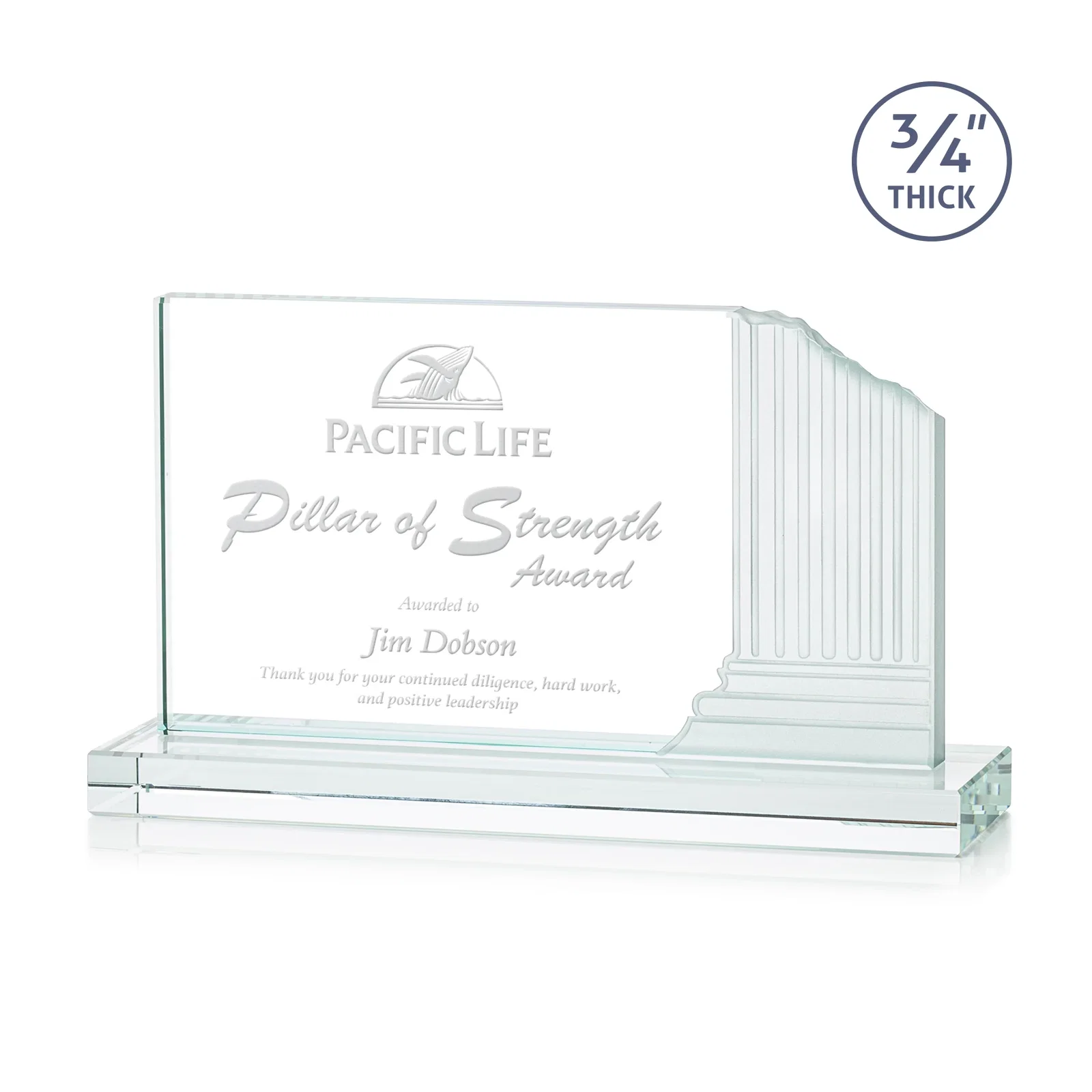 Custom Starfire Crystal Roman Colosseum Award on Clear Base, awards for corporate award ceremonies