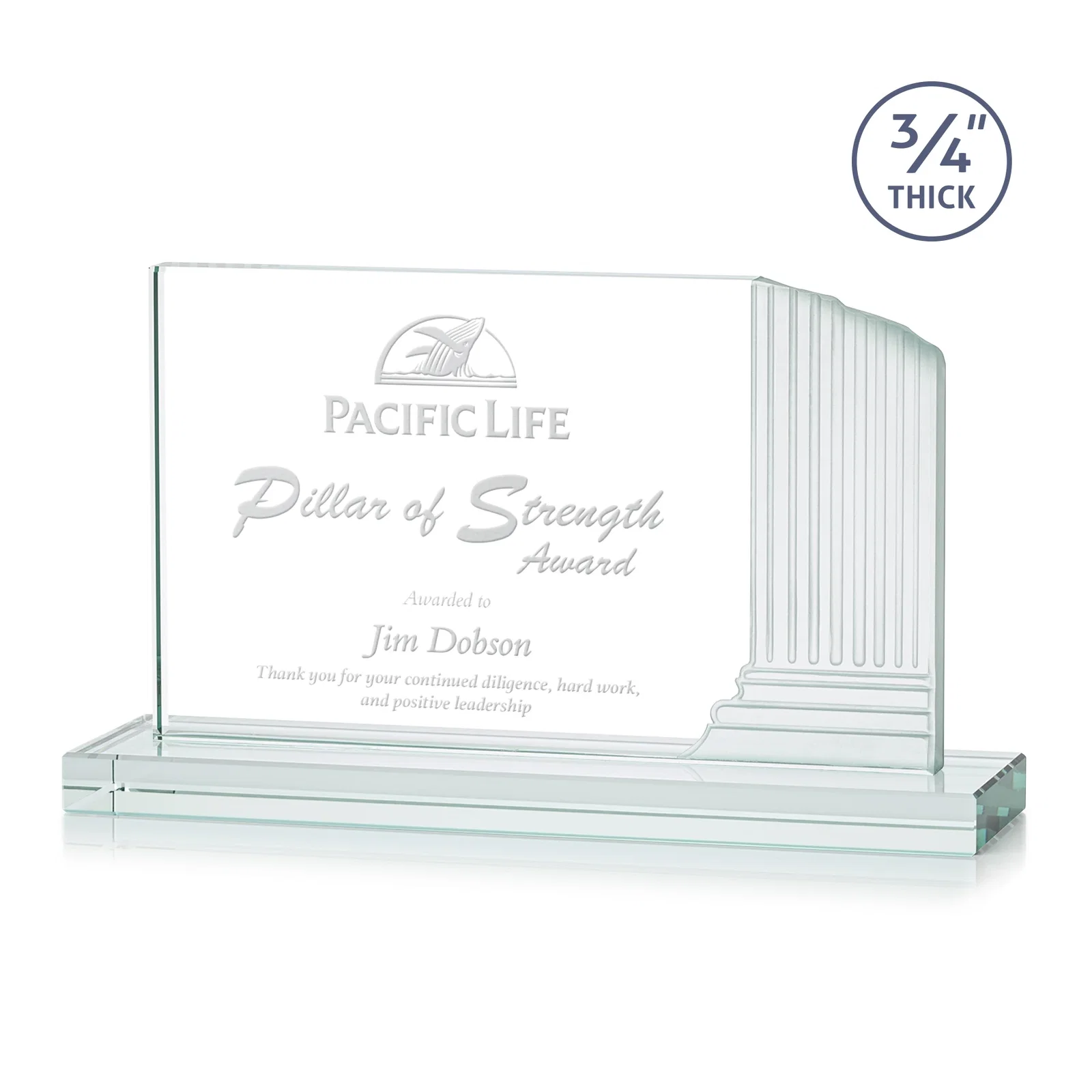 Custom Starfire Crystal Roman Colosseum Award on Clear Base, awards for service anniversary gifts