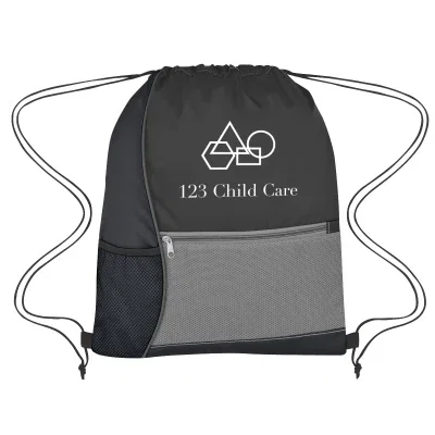 Front panel detail showing the two-tone blocking on the bag