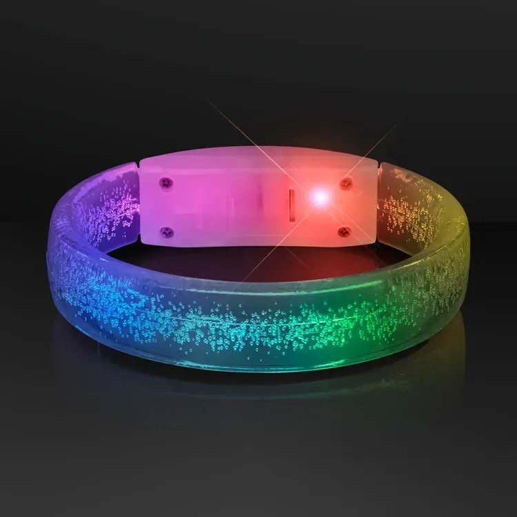 Color Change Bangle Bracelet, Light Bubbles — view 4