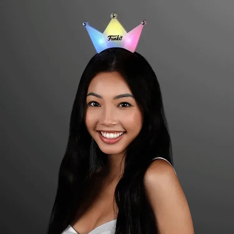 Color-Change Crown LED Tiara Headband being worn