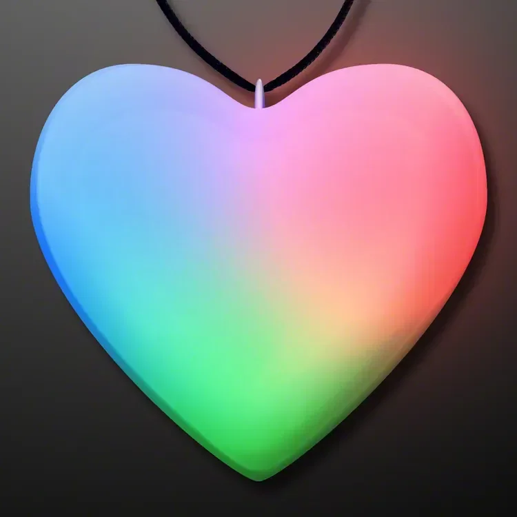 Color Changing Heart Shaped Flashing LED Fashion Necklace — view 3