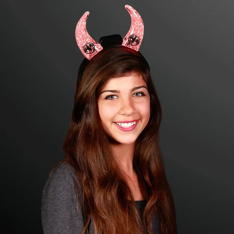 Color Changing LED Devil Horns being worn