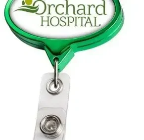 Personalized Color Chrome JUMBO Oval Badge Reel — view 5