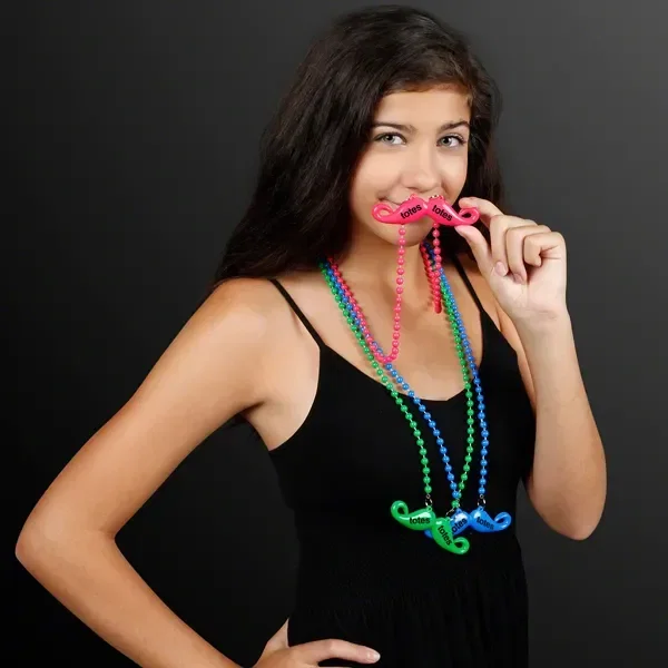 Color Mustache Beads (Non Light Up) held in hand