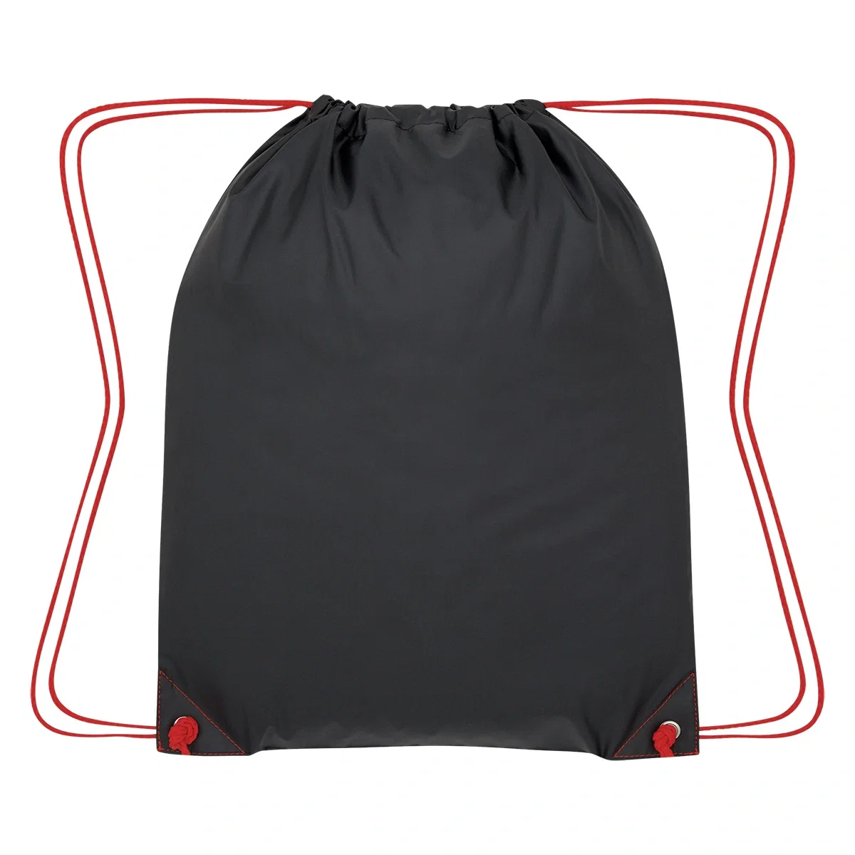 Two cords run through the top hem of the bag