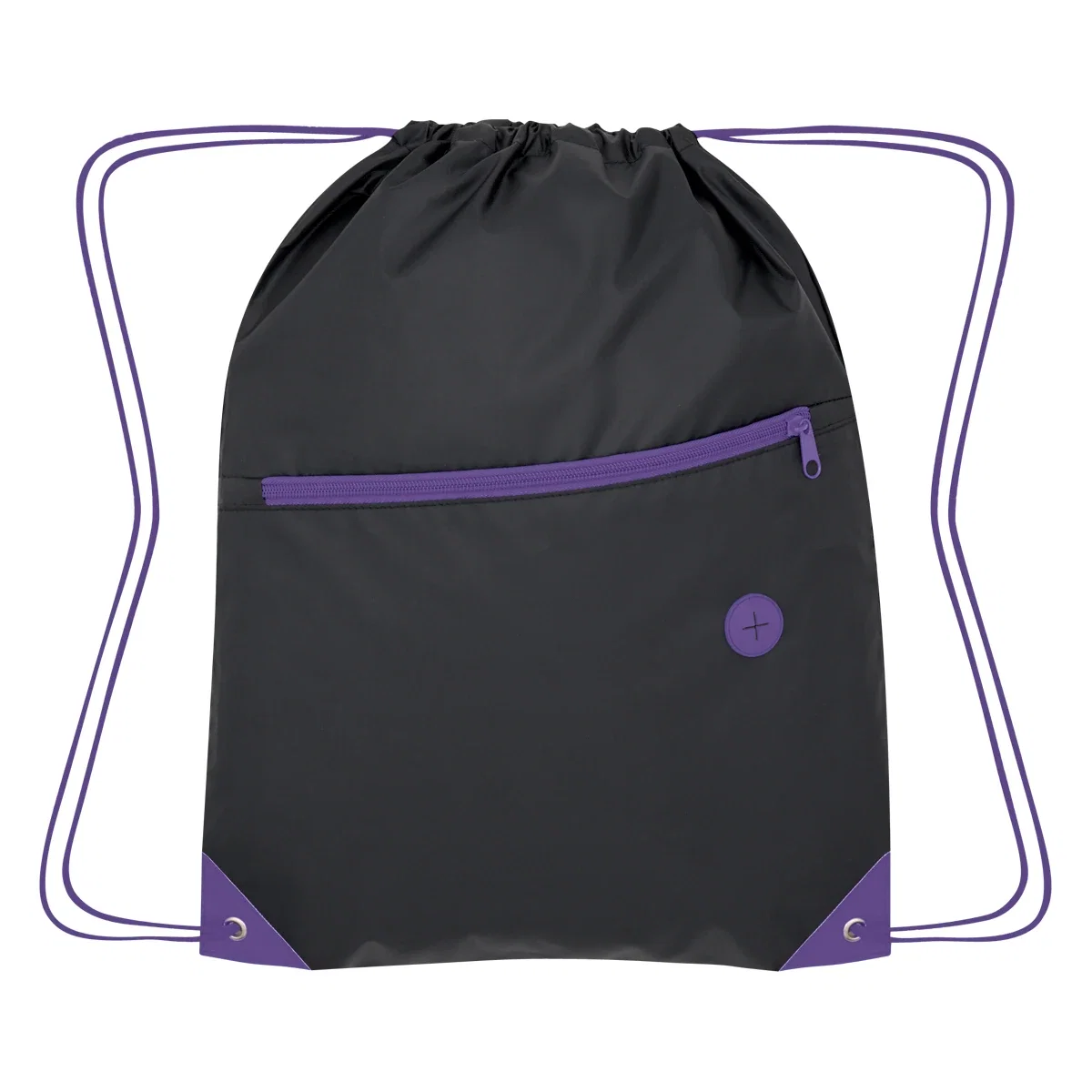 Bottom seam stitched across the base of the bag