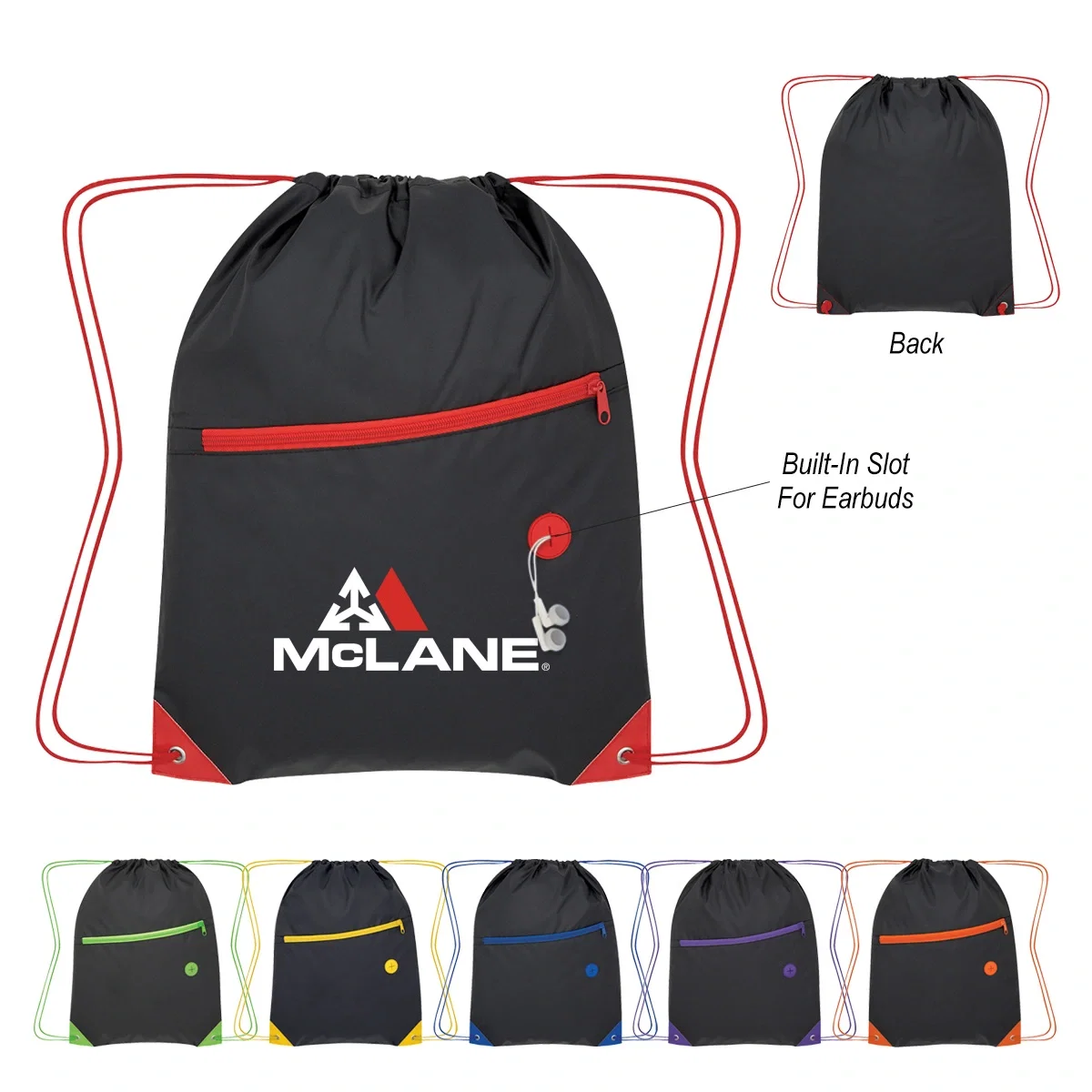 Color pop drawstring bag with cord straps for easy carrying