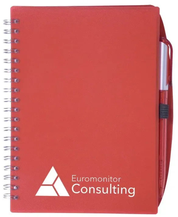 Color-Pro Spiral Unlined Notebook with Pen (5 3/4" x 7") — view 2