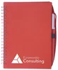 Color-Pro Spiral Unlined Notebook with Pen (5 3/4" x 7") in Translucent Red