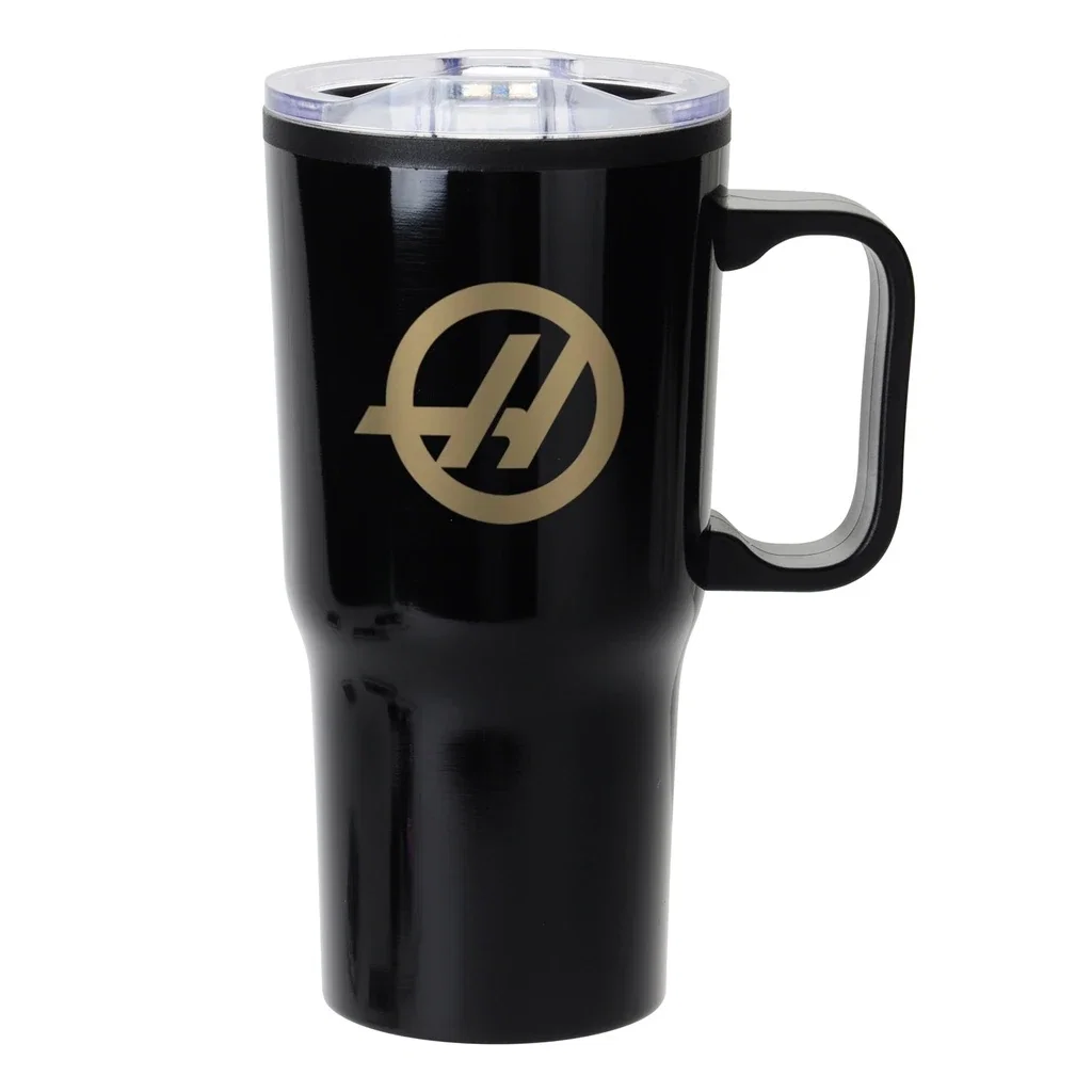 Color Splash 20 oz Stainless Steel Economy Mug — Black / Black — view 2