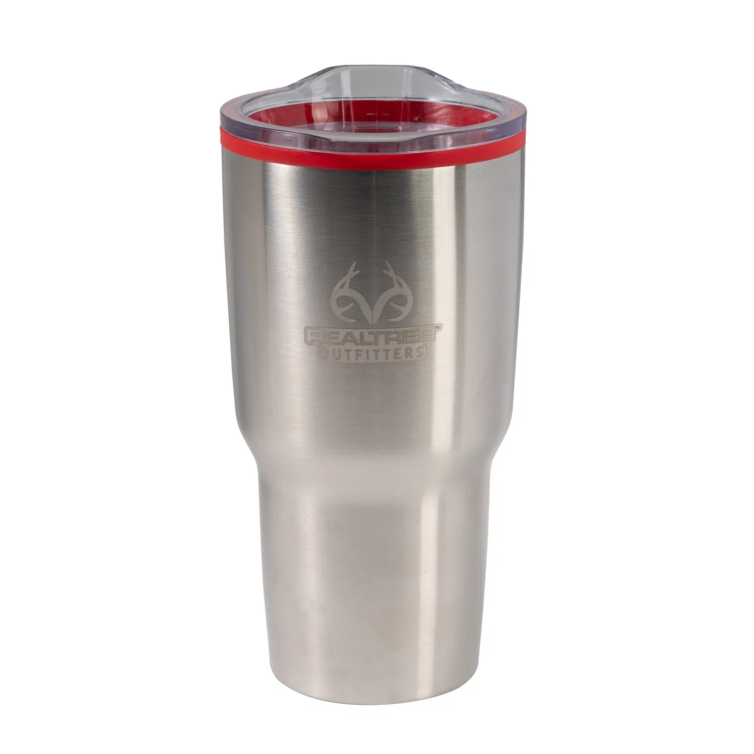 Color Splash 30 oz Stainless Steel Economy Tumbler — Silver / Red — view 2