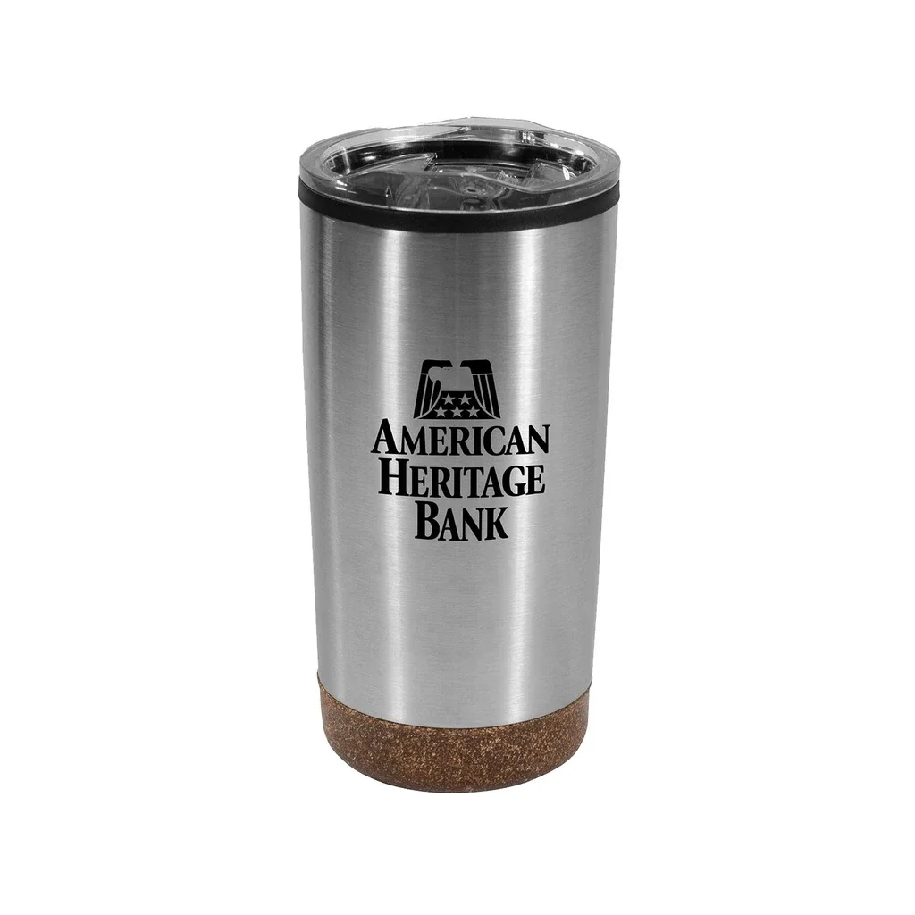 Color Splash Cork 20oz Stainless Steel Tumbler — Silver