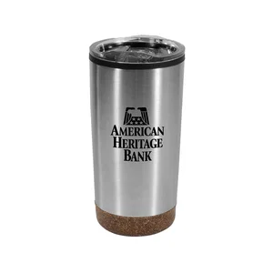 20 oz Cork Tumbler, 3.38" x 6.94" Stainless Steel, Laser Engraved