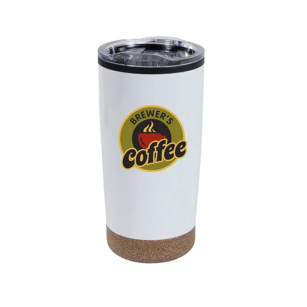 Color Splash Cork 20oz Stainless Steel Tumbler — White — view 2
