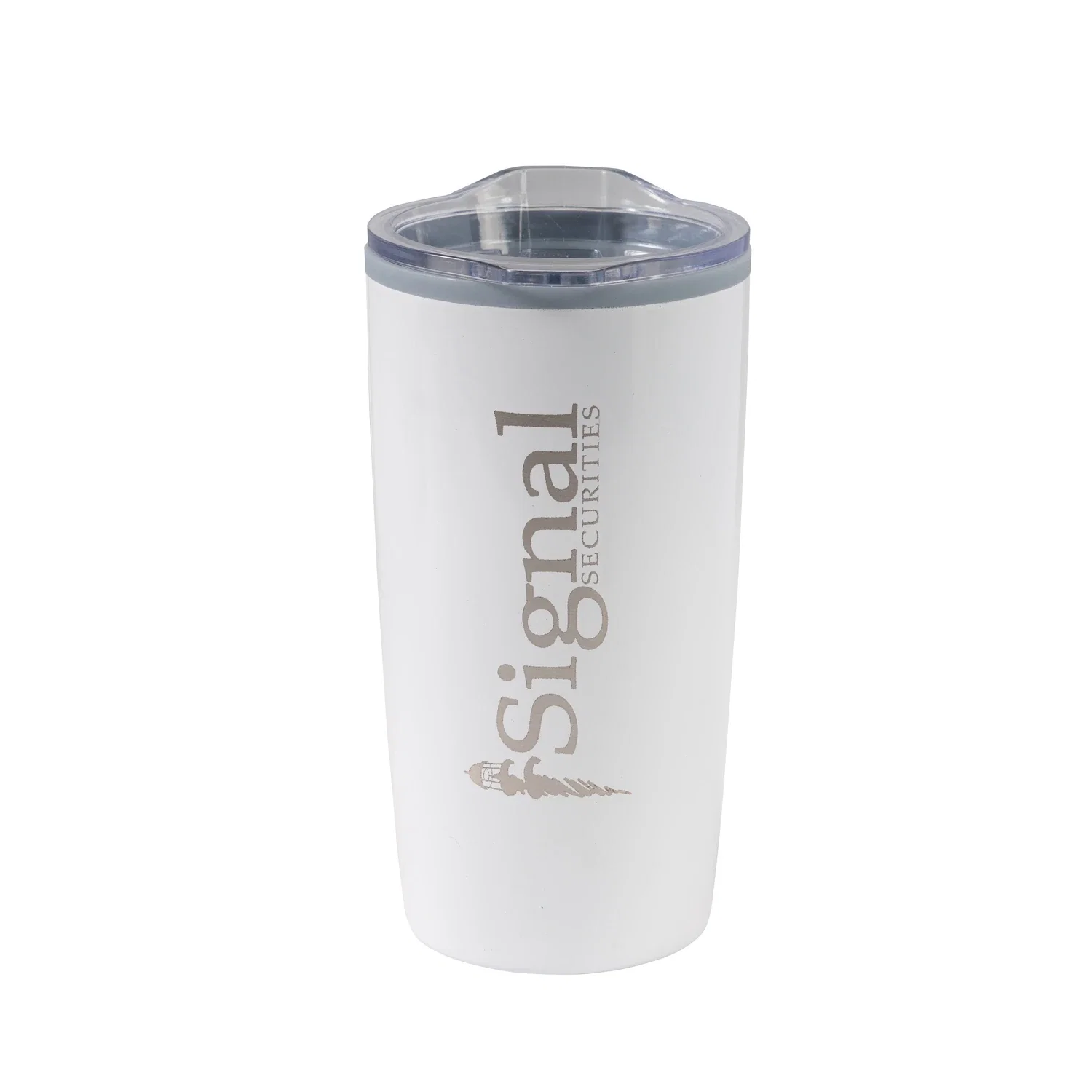 Color Splash Economy 20 oz Stainless Steel Tumbler — White / Gray — view 2
