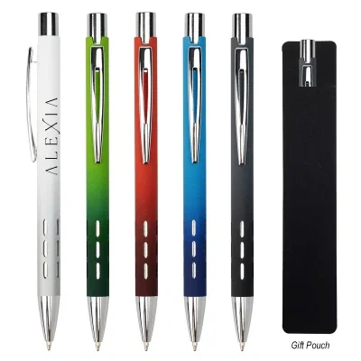 Recycled aluminum pen pairing two tones on one slim barrel