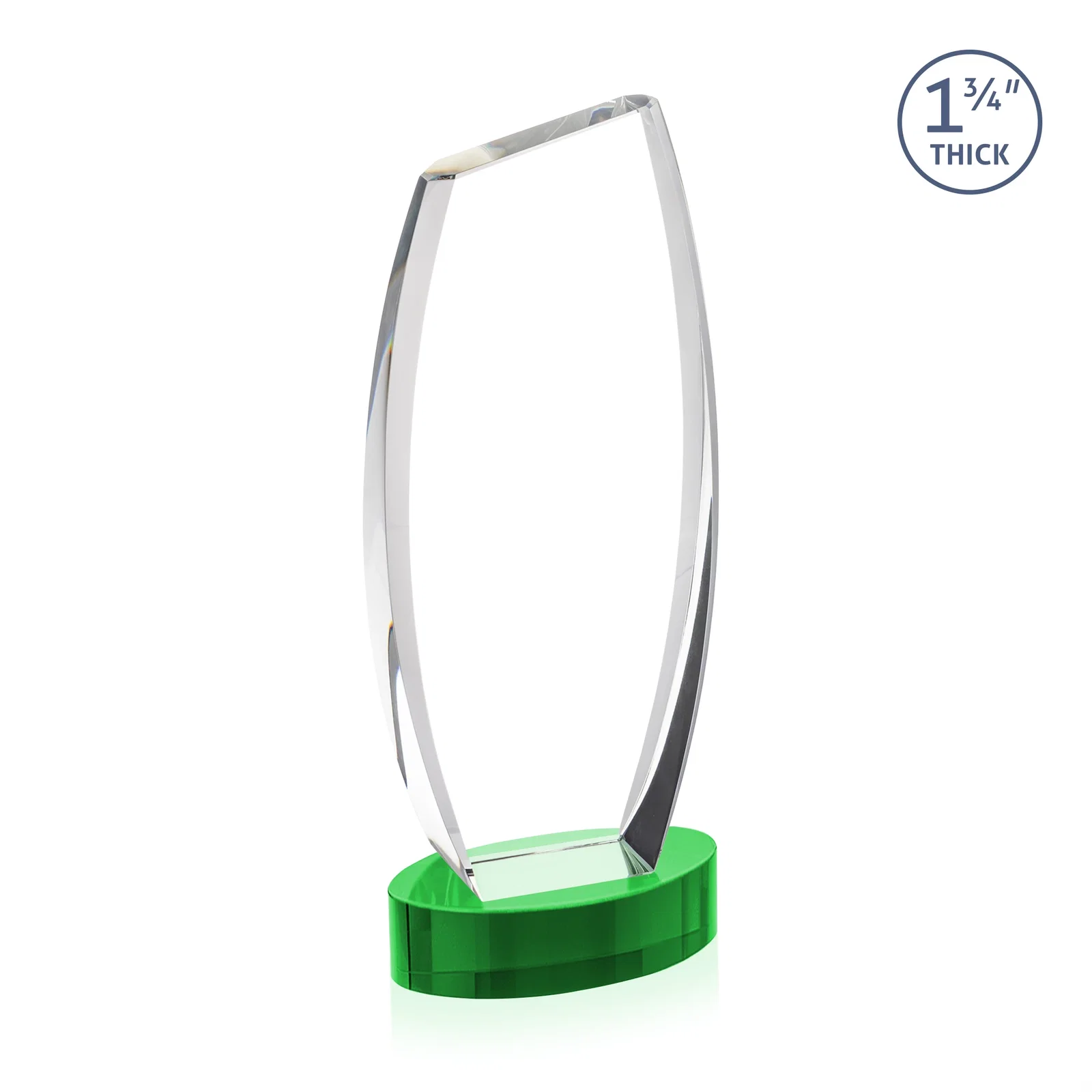Personalized Curved-Side Optical Crystal Peak Award on Oval Base, awards, with your logo for team milestone celebrations