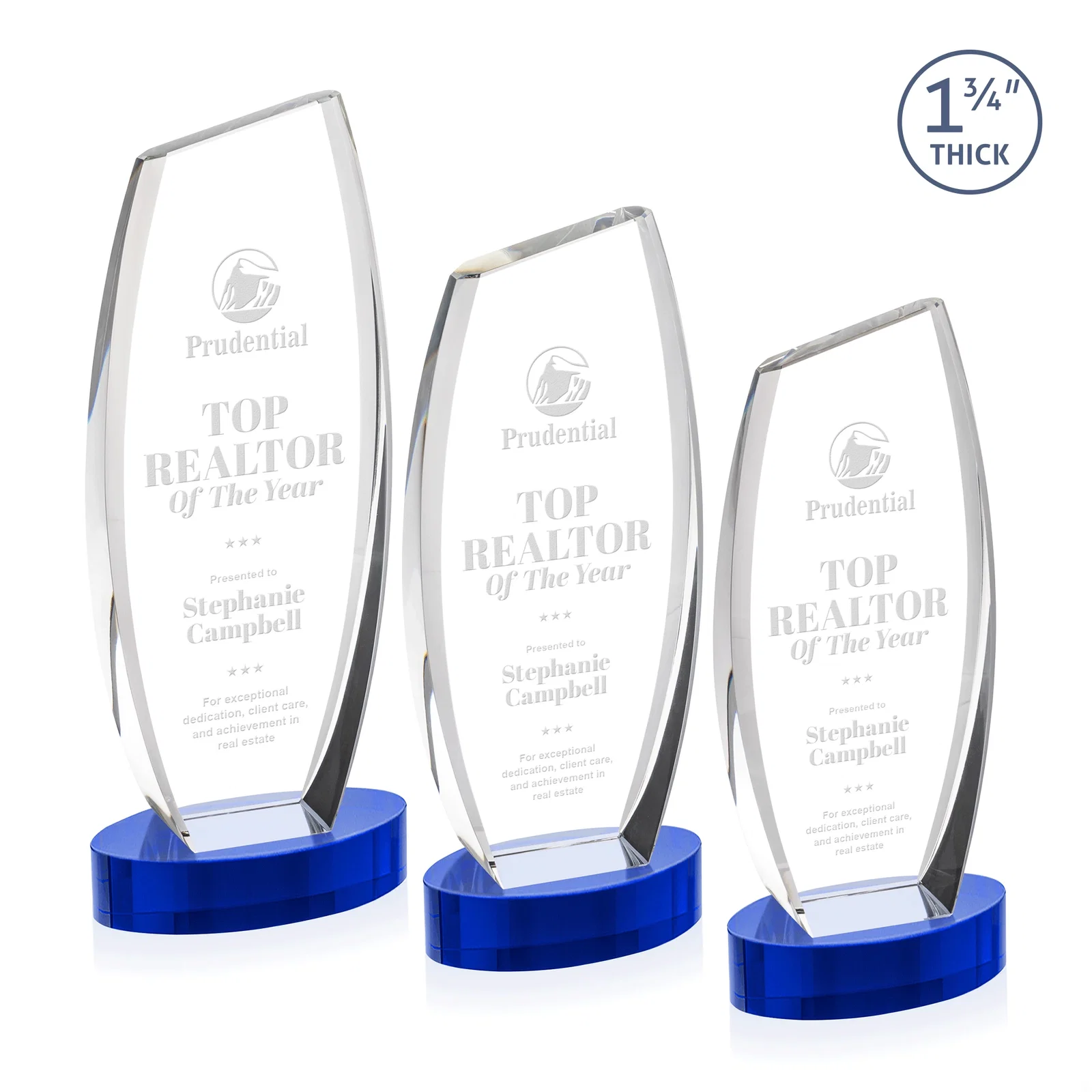 Promotional Curved-Side Optical Crystal Peak Award on Oval Base, awards for service anniversary gifts