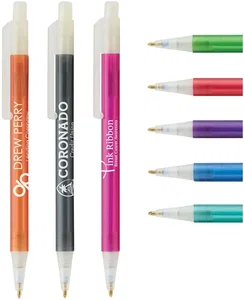 Colorama Crystal Click Pen (Black or Blue Ink)