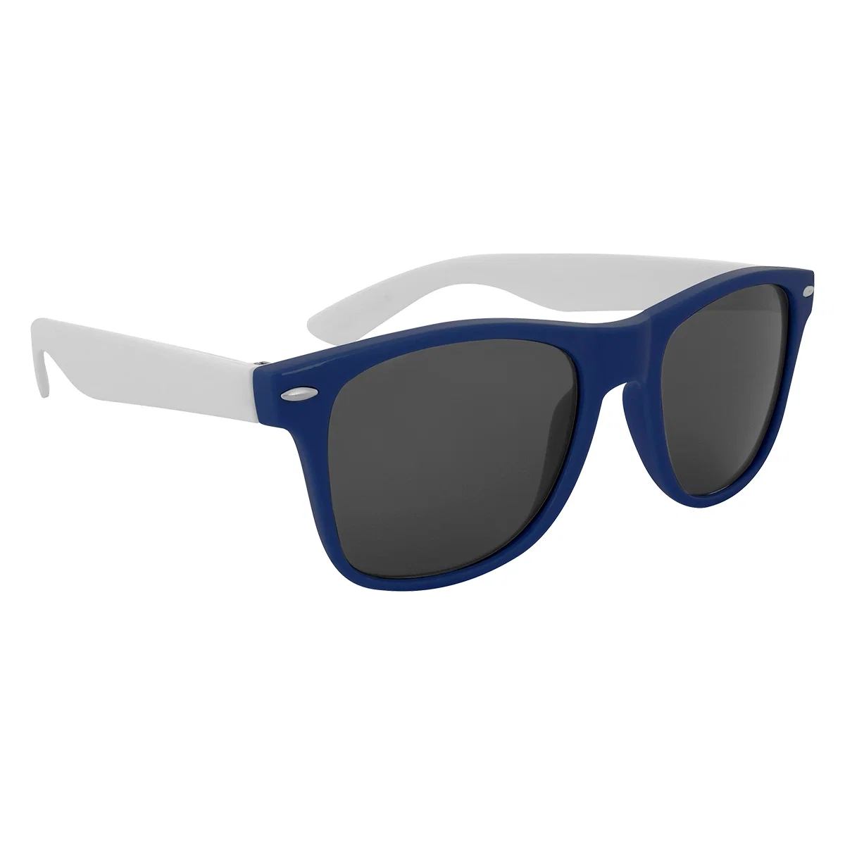 Two-tone sunglasses with contrasting frame and dark lenses