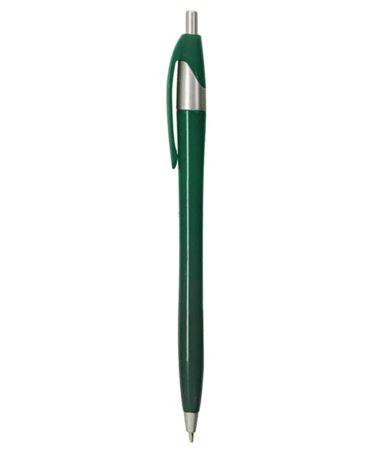 Colored Elegant Click Pen w/ Silver Trim — view 2