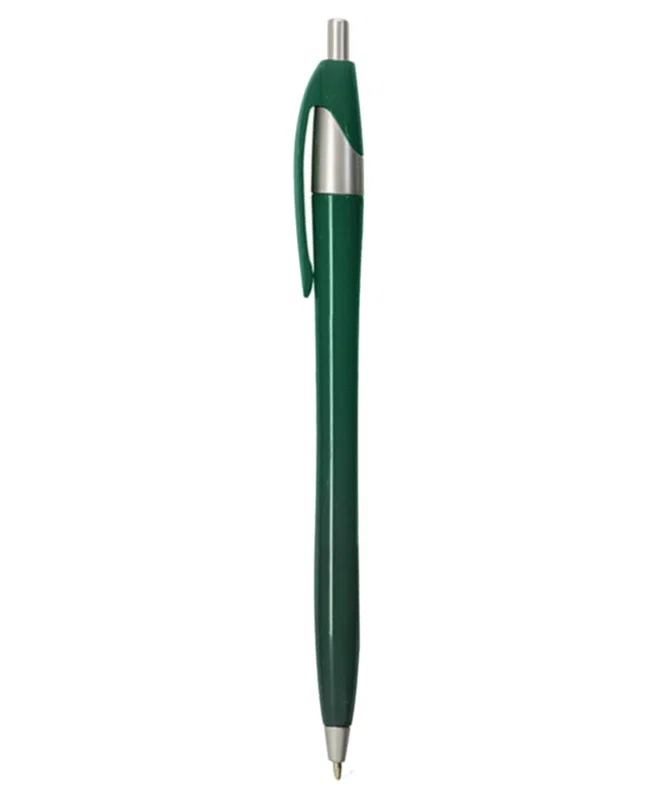 Colored Elegant Click Pen w/ Silver Trim — view 2