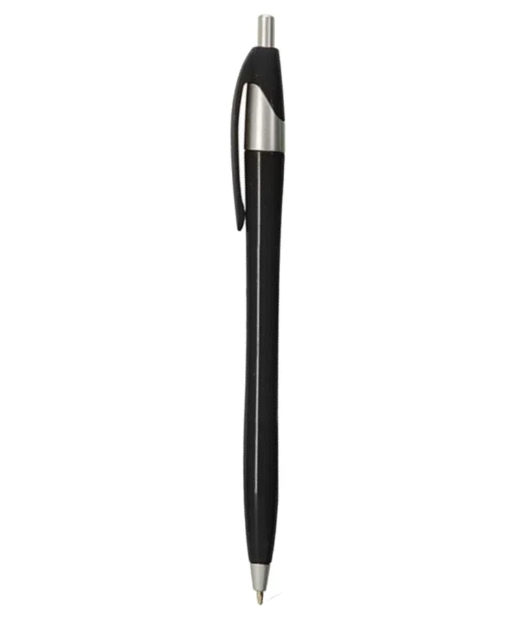 Colored Elegant Click Pen w/ Silver Trim — view 3