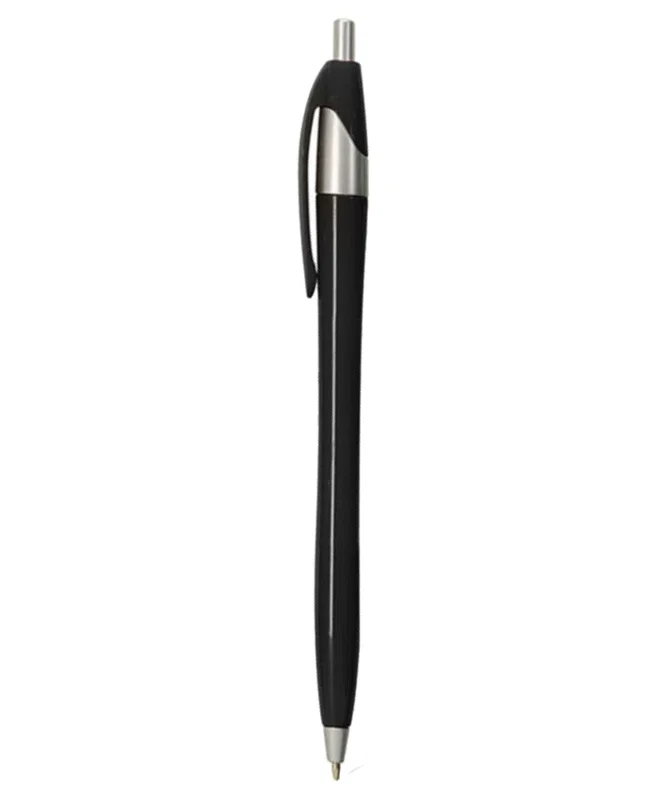 Colored Elegant Click Pen w/ Silver Trim — view 3