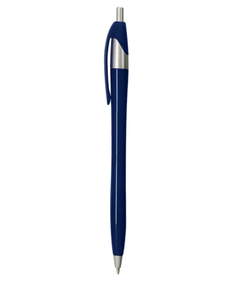Colored Elegant Click Pen w/ Silver Trim — view 4