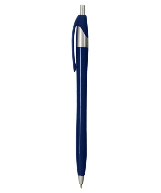 Colored Elegant Click Pen w/ Silver Trim — view 4
