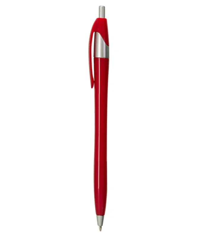 Colored Elegant Click Pen w/ Silver Trim — view 5