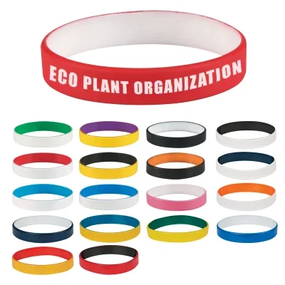 Red band with black letters shown flat