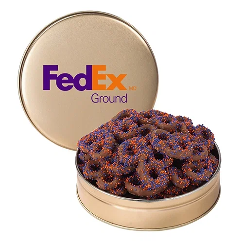 Colorful Corporate Chocolate Pretzel Tin — view 3