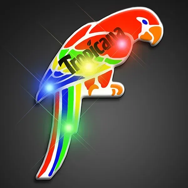 Colorful Parrot LED Light-up Flashing Pin — view 2