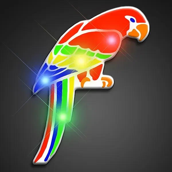 Colorful Parrot LED Light-up Flashing Pin — view 5