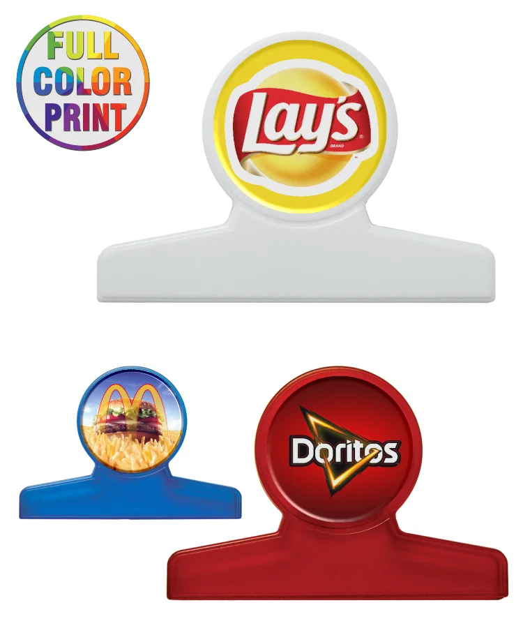 Colorful Round Bag Clip with Dome Imprint — view 2