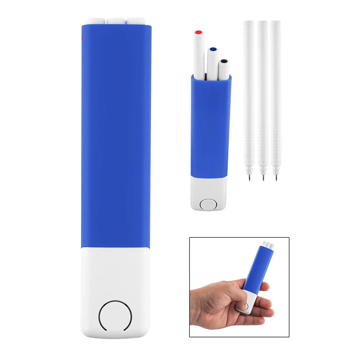 Front view of the plastic pen kit on a plain background