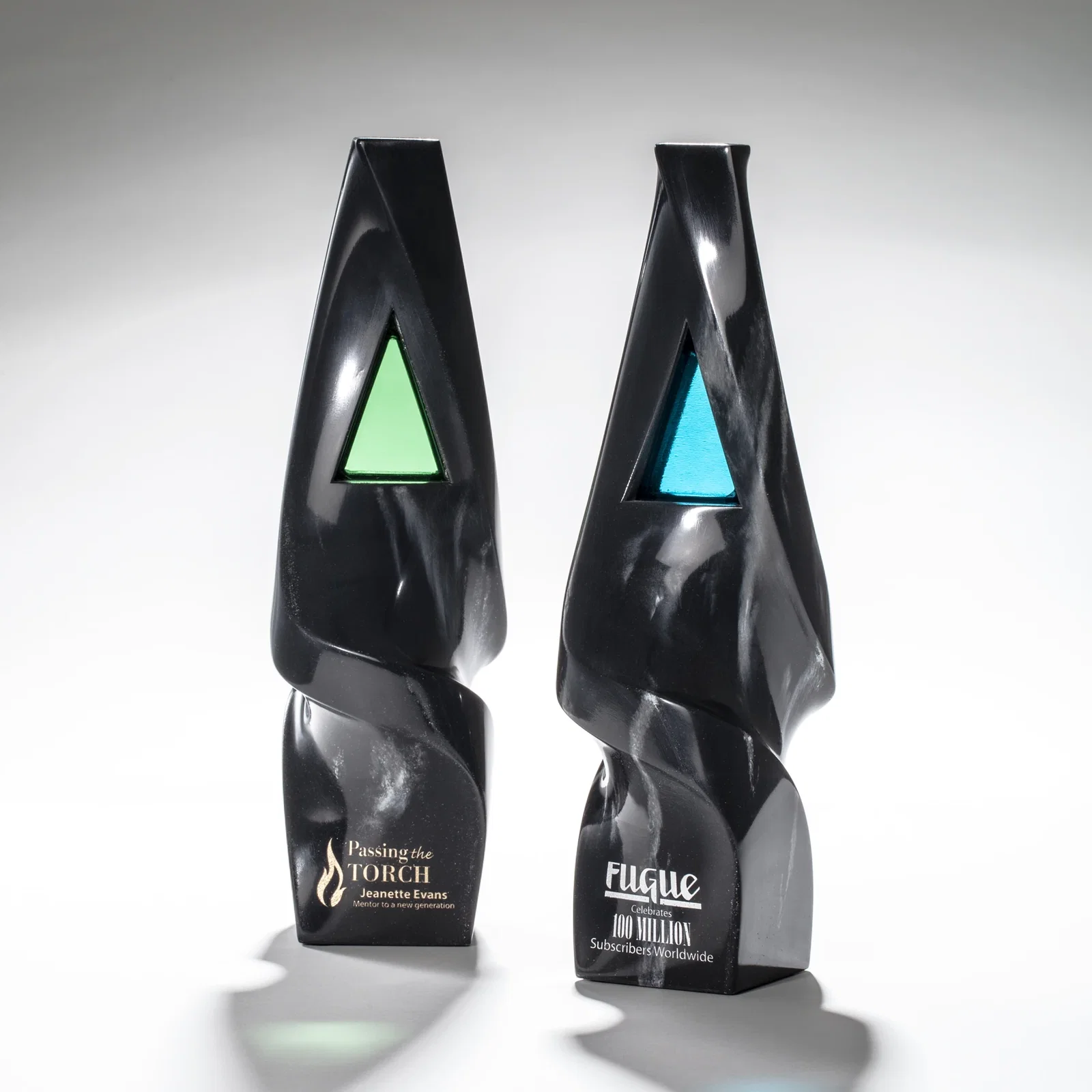 Custom Stonecast Obelisk Award With Cathedral-Window Cutout for employee recognition