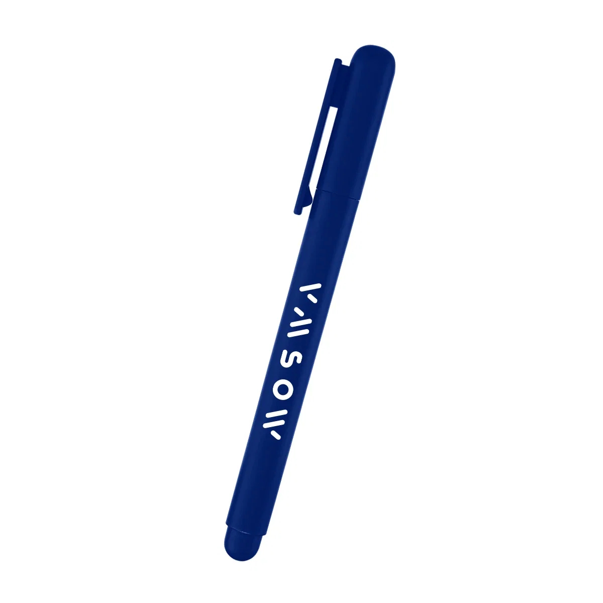 Recycled plastic gel pen measuring five inches long