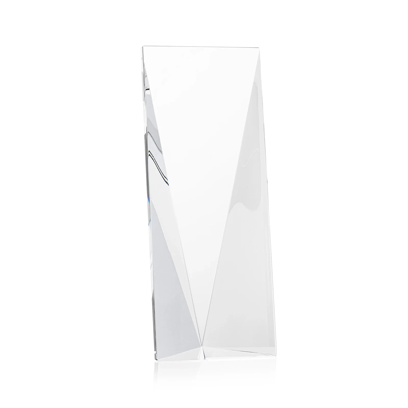 Custom Crystal Tower Award, Converging Sides to a Pointed Base, awards for volunteer appreciation