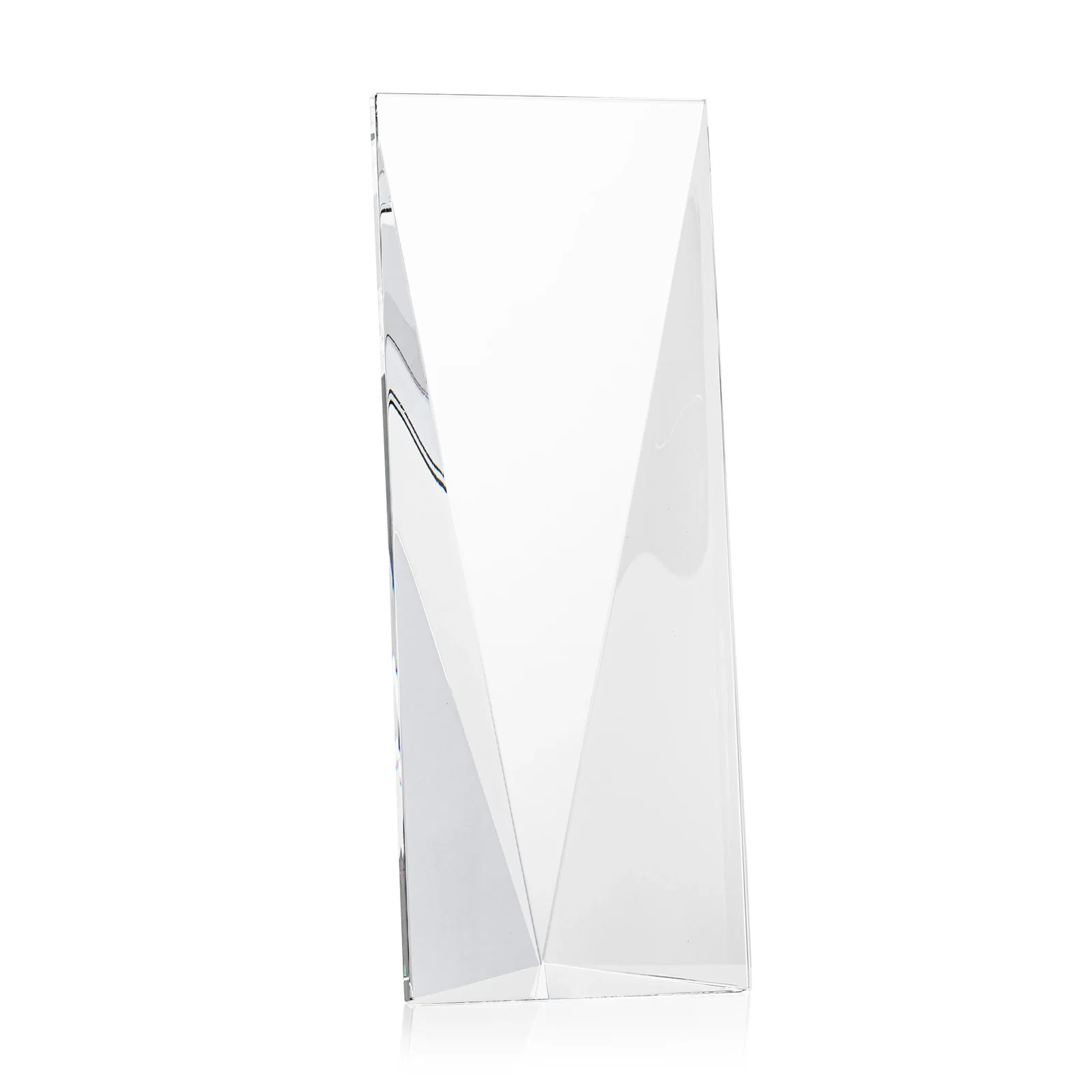 Custom Crystal Tower Award, Converging Sides to a Pointed Base, awards for dealer and partner awards