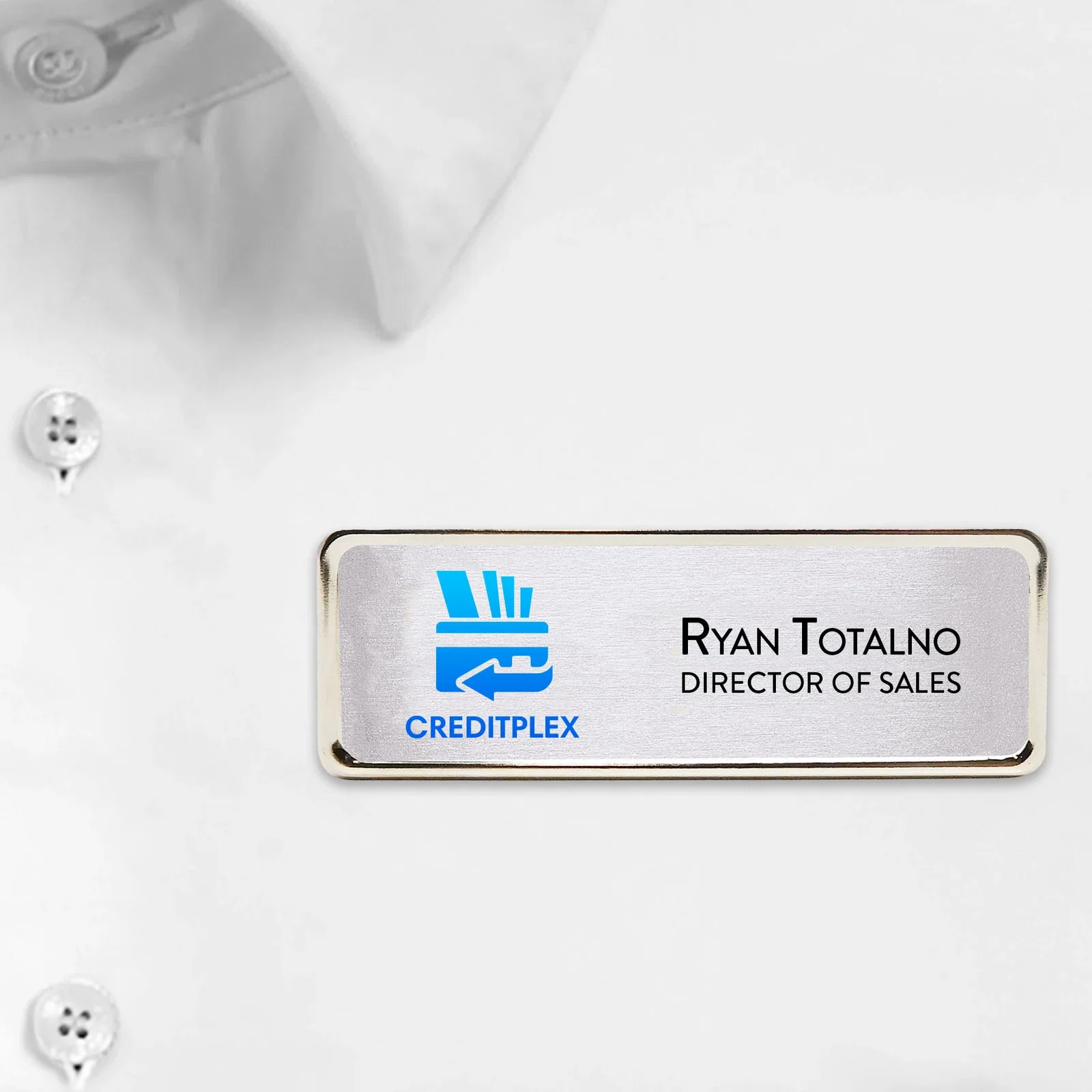 Columbus Metal Name Badge (standard 3 x 1) — view 2