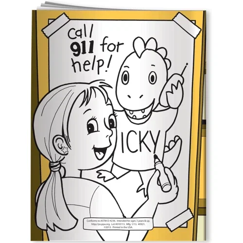 Pack of 4 non-toxic Fun Pak crayons included with the poison prevention coloring book