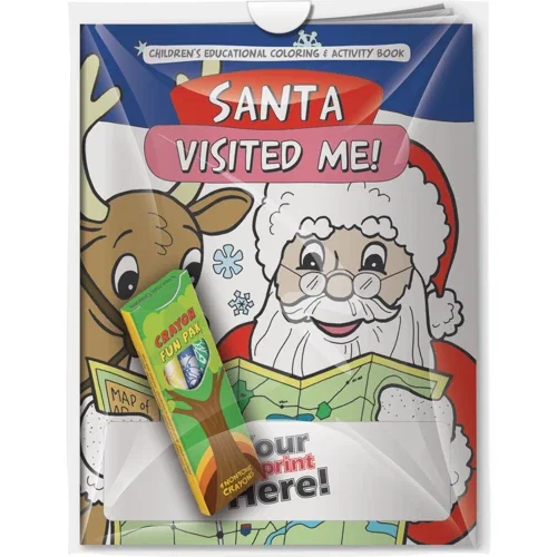 Santa Visited Me! coloring book and imprinted crayons combo pack